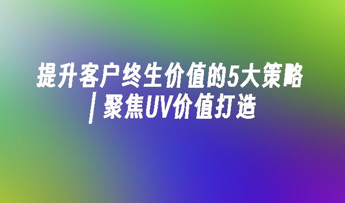 苹果cms模板提升客户终生价值的5大策略 | 聚焦UV价值打造苹果cms